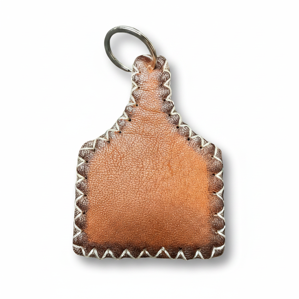 Handcrafted Leather Cow Tag 4.25" x 3"