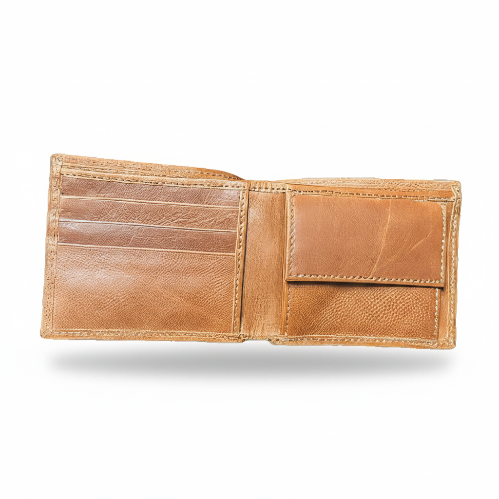 Handcrafted Floral Bi-Fold Wallet 3.5" x 8.75"