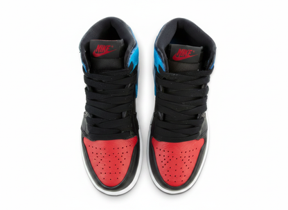 Women's Air Jordan 1 High OG Black/DK Powder Blue/Varsity Red Size 8 - Like New