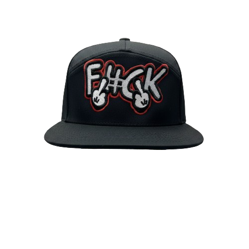 7 Panel Hydro Performance Flat Bill Snapback Trucker Cap - Fuck