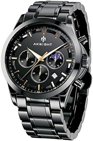 Men's Aknight 42mm Big Face Black Stainless Steel & Black