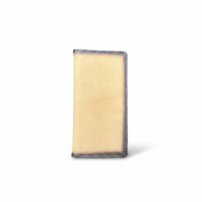 Brown Leather Long Bifold Checkbook Wallet 7 x 3