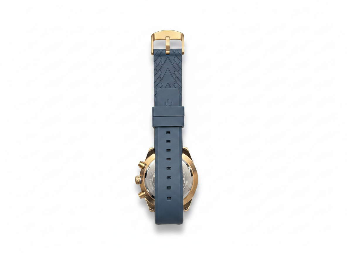 Men's Aknight 44mm Big Face Gold & Blue w/ Silicone Strap