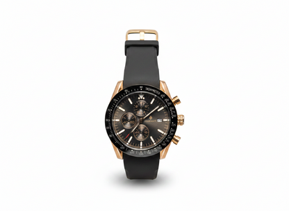 Men's Aknight 44mm Big Face Black & Gold w/ Silicone Strap