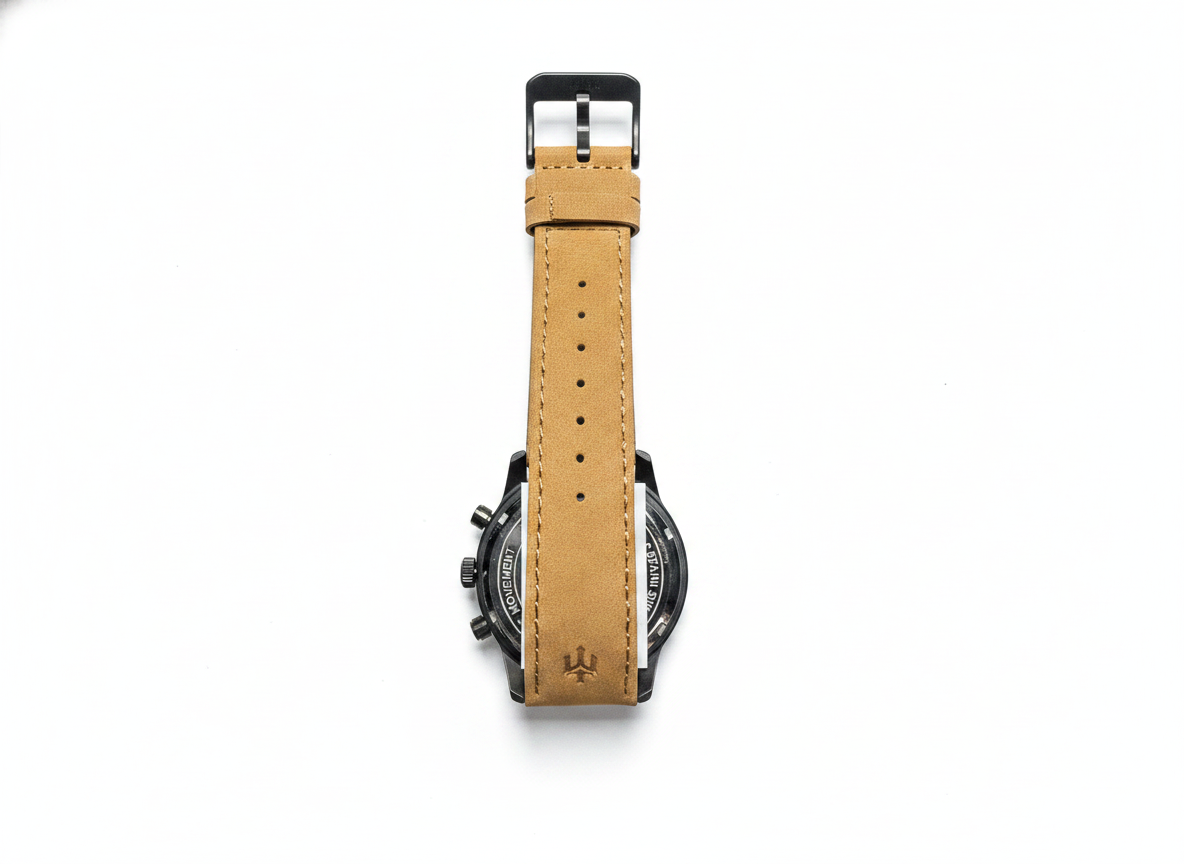 Men's Aknight 42mm Big Face Brown & Green w/ Leather Strap