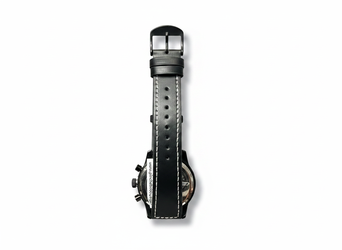 Men's Aknight 42mm Big Face Black & Brown w/ Leather Strap