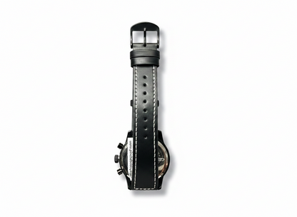 Men's Aknight 42mm Big Face Black & Brown w/ Leather Strap