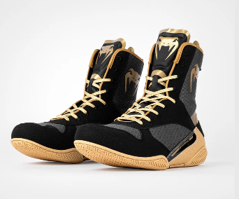 Venum Elite Monogram Boxing Shoe in Black/Beige, Size 8