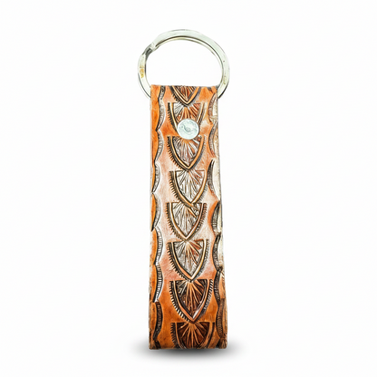 Hand Tooled Leather Keychain 1"x3"