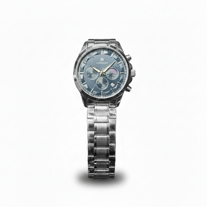 Men's Aknight 42mm Big Face Stainless Steel & Blue
