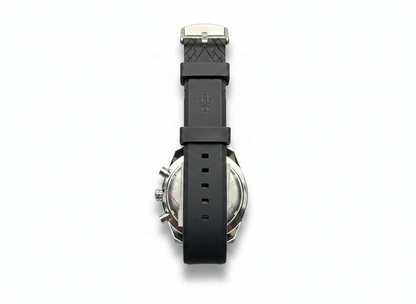 Men's Aknight 44mm Big Face Black & Silver w/ Silicone Strap