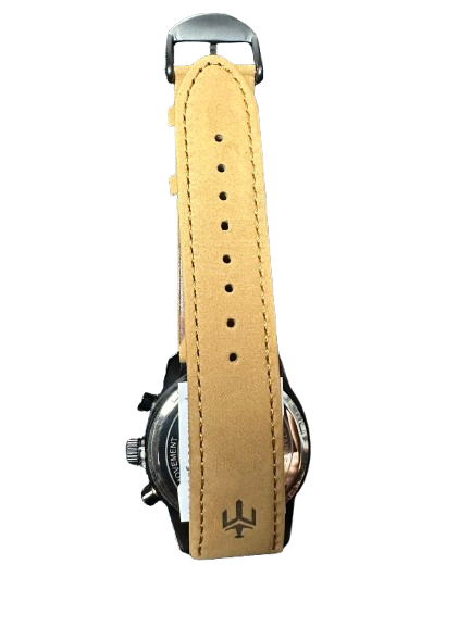 Men's Aknight 42mm Big Face Brown & Black w/ Leather Strap