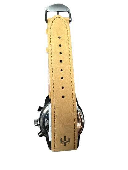 Men's Aknight 42mm Big Face Brown & Black w/ Leather Strap