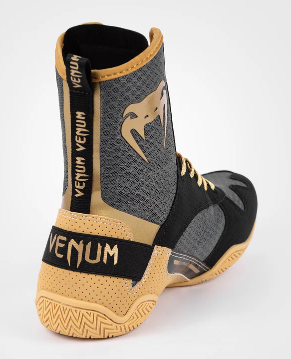 Venum Elite Monogram Boxing Shoe in Black/Beige, Size 8