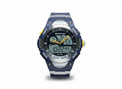 SANDA Women's Electronic Watch 3117 Dual Display Waterproof Quartz Wristwatch Blue