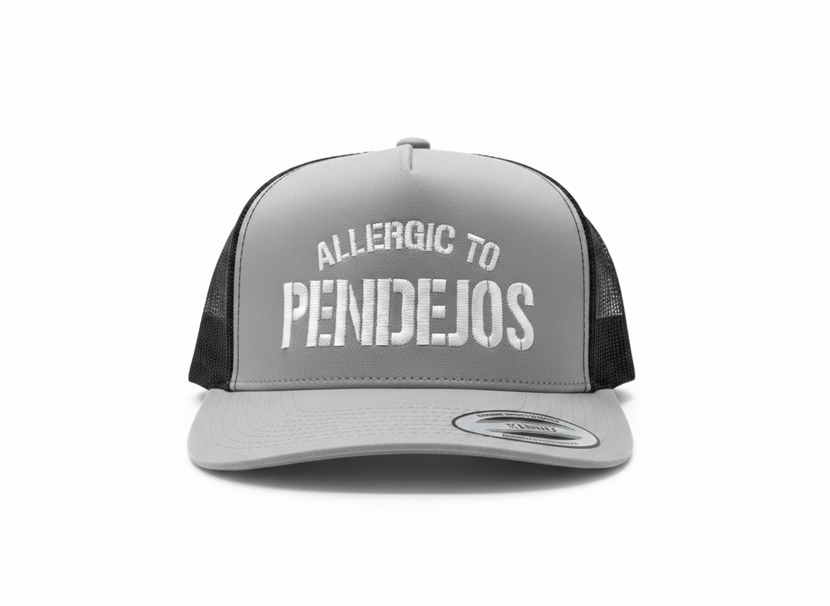 7 Panel Hydro Performance Flat Bill Snapback Trucker Cap - Allergic to Pendejos