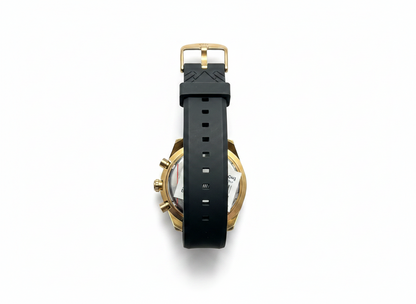 Men's Aknight 44mm Big Face Black & Gold w/ Silicone Strap