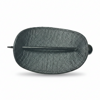 Handcrafted Leather Hair Barrette 5" x 3" Oval