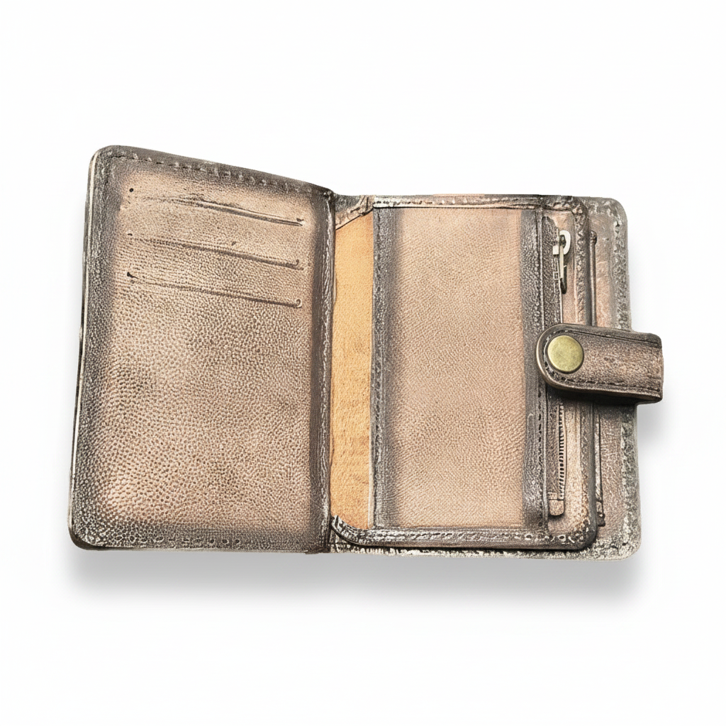 Handcrafted Distressed Bi-Fold Leather Wallet 5" x 7.5"